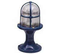 Lampe De Cheminée Maritime E27 En Laiton Massif Verre 28Cm Haut IP54 Bleu Jardin