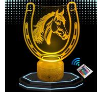 Lampe de Chevet 3D Led animal cheval - Veilleuse Changement de Couleurs - Luminaire Tactile Bureau et Chambre Enfant - Eclairage d’Ambiance - Idée Cadeau Anniversaire et Noël. (cheval2)