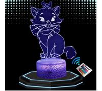 Lampe de Chevet 3D LED - Aristochats - Marie - Multicolore - Télécommande - Décoration Enfant