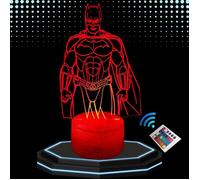 Lampe de chevet 3D LED Batman, Veilleuse changement de Couleurs, Lampe tactile, Idée Cadeau Noël Anniversaire