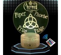 Lampe de Chevet 3D LED Charmed Série TV ,Soeurs Halliwell, Veilleuse changement de Couleurs, Déco Idée Cadeau pour Fan et Passionés