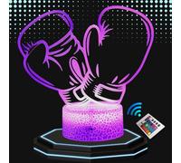 Lampe de Chevet 3D Led gant de boxe - Veilleuse Changement de Couleurs - Luminaire Tactile Bureau et Chambre Enfant - Eclairage d’Ambiance - Idée Cadeau Anniversaire et Noël PERSONNALISEE