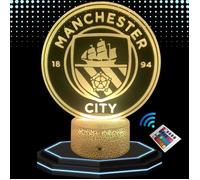 Lampe de Chevet 3D LED Manchester City Football, Veilleuse changement de Couleurs, Lampe Tactile Bureau et Chambre, Idée cadeau