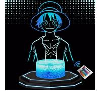 Lampe de Chevet 3D LED - One Piece - Luffy - Multicolore - Tactile - Décorative