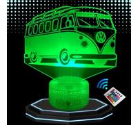 Lampe de Chevet 3D Led PERSONNALISEE camion van - Veilleuse Changement de Couleurs - Luminaire Tactile Bureau et Chambre Enfant - Eclairage d’Ambiance - Idée Cadeau Anniversaire et Noël. (Van)