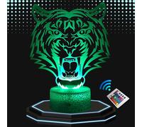 Lampe de Chevet 3D Led PERSONNALISEE Tigre - Veilleuse Changement de Couleurs - Luminaire Tactile Bureau et Chambre Enfant - Eclairage d’Ambiance - Idée Cadeau Anniversaire et Noël. (tirgre)