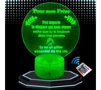 Lampe de Chevet 3D Led pour mon frère - Veilleuse Changement de Couleurs - Luminaire Tactile Bureau et Chambre Enfant - Eclairage d’Ambiance - Idée Cadeau Anniversaire et Noël. (frere)