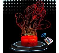 Lampe de Chevet 3D LED Spider Man, Veilleuse changement de Couleurs, Lampe tactile Bureau et Chambre Enfant, Noël