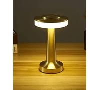 Lampe De Chevet À Commande Tactile, 3 Couleurs De Lumière À Gradation Continue Petite Veilleuse, Lampe De Table sans Fil À Piles pour Chambre À Coucher, Salon, Restaurant,D'or