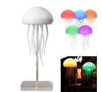 Lampe de chevet à DEL en forme de méduse à DEL RVB dégradée - Lampe de chevet rechargeable avec pieds dansants et capteur tactile - Décoration de bureau - Cadeau pour chambre à coucher