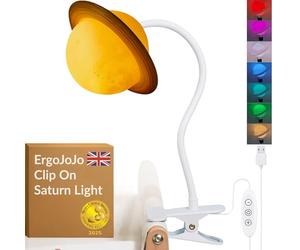 Lampe de chevet à pince Ergojojo pour chambre d'enfant - Veilleuse LED à intensité variable avec tête amovible - Lumière silencieuse pour nouveau-nés - Lampe de nuit pour garçons et filles avec 7