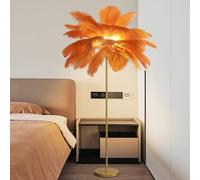 Lampe de Chevet à Plumes, Lampe de Sol Romantique pour Chambre d'enfant, Lampe de Lecture dorée, Lampe d'angle, Lampe sur Pied de 160 cm de Haut, pour Salon, Chambre à Coucher, Bureau, doré, Grand fo