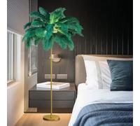 Lampe de Chevet à Plumes, Lampe de Sol Romantique pour Chambre d'enfant, Lampe de Lecture dorée, Lampe d'angle, Lampe sur Pied de 160 cm de Haut, pour Salon, Chambre à Coucher, Bureau, Noir, Grande t