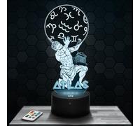 Lampe de chevet Atlas Mythologie Dieu décoration Grecque antique Olympe. Idée cadeau homme femme objet Atlas Mythologie Dieu veilleuse adulte déco chambre. Idee cadeau noel homme femme original