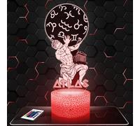 Lampe de chevet Atlas Mythologie Dieu décoration Grecque antique Olympe. Idée cadeau homme femme objet Atlas Mythologie Dieu veilleuse adulte déco chambre. Idee cadeau noel homme femme original
