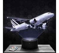 Lampe de chevet Avion de ligne décoration collection miniature aviation transport Idée cadeau homme Lampe LED 3D Avion de ligne veilleuse adulte déco chambre cadeau noel homme original