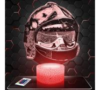 Lampe de chevet Casque Pompier décoration Soldat Du Feu 18. Idée cadeau homme objet Casque Pompier veilleuse adulte déco chambre. Idee cadeau noel homme original TOP