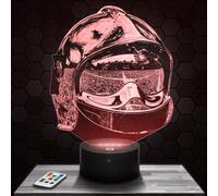 Lampe de chevet Casque Pompier décoration Soldat Du Feu 18. Idée cadeau homme objet Casque Pompier veilleuse adulte déco chambre. Idee cadeau noel homme original TOP