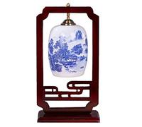 Lampe de Chevet Céramique Nouvelle Chambre Chinoise De Chevet Chambre Lampe De Bureau De Style Chinois en Bois Massif Lampe D'étude LED Zen Classique Salon Lampe De Table Lampe de Table