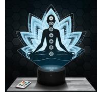 Lampe de chevet Chakras décoration Meditation Yoga Relaxation Zen. Idée cadeau homme femme objet Chakras veilleuse adulte déco chambre. Idee cadeau noel homme femme original TOP