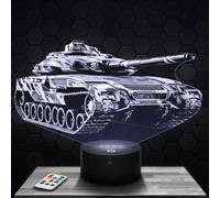 Lampe de chevet Char Leopard 2 décoration collection miniature Tank Guerre Armée Allemande idée cadeau homme objet Char Leopard 2 veilleuse adulte déco chambre, idée cadeau noel homme original