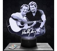 Lampe de chevet D. et J. Hallyday décoration Chanteur Variété Française Fils et Père Idée cadeau homme femme objet D. et J. Hallyday veilleuse adulte déco chambre Idée cadeau noel homme femme original