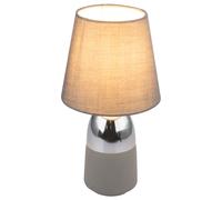 Lampe de chevet design gris sommeil salon textile tactile liseuse chrome