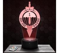 Lampe de chevet Ecusson 1er RPIMA décoration Soldat Militaire Para Infanterie. Idée cadeau homme objet Ecusson 1er RPIMA veilleuse adulte déco chambre. Idee cadeau noel homme original