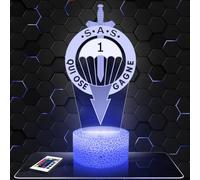 Lampe de chevet Ecusson 1er RPIMA décoration Soldat Militaire Para Infanterie. Idée cadeau homme objet Ecusson 1er RPIMA veilleuse adulte déco chambre. Idee cadeau noel homme original