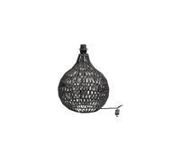 Lampe de chevet en rotin noir, forme originale, E27, 1 ampoule - Woood, Macy - 31x31x44 cm