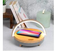 Livoo - Enceinte LED Chargeur Induction Fast Charge TES242 - Compatible Bluetooth® 5 W, Fast Charge 15W, 4h d'écoute, 3 Modes d'éclairage, portée : 10 m, certifié QI, Compatible Tous Smartphones