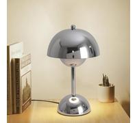 Lampe de Chevet Enfant Silver Home Decorate Lampe champignon,Lampe de Table LED à intensité variable à 3 voies avec Touch,Veilleuse,Lampe de Bureau de Travail et d'étude pour Chambre(G45 Bulb)