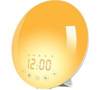 Lampe de Chevet Eveil Lumière Chevet LED Radio Réveil Matin Lumineux 20 Niveaux de Luminosité Simulateur d'Aube et Crépuscule[q273]