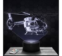 Lampe de chevet Hélicoptère décoration collection miniature Aéronef transport Aérien Idée cadeau homme Lampe Led 3D Hélicoptère veilleuse adulte déco chambre cadeau noel homme