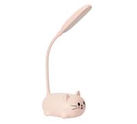 Lampe de chevet - HOME DECO - Chat - Rechargeable USB - LED - Blanc/Rose
