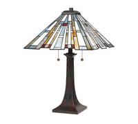Lampe de chevet lampe de lecture lampe de table mosaïque verre acier interrupteur à tirette bronze