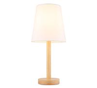 Lampe de Table Lampes de Chevet Feu Latéral Optique Bois Tissu Blanc E14 H 45 CM