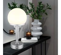 Lampe de table champignon argent Lampe de table Touchdimmer Batterie Lampe d'appoint champignon, USB-C, LED 1W 60Lm blanc chaud, DxH 14x29,5 cm