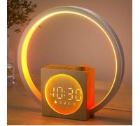 Lampe de Chevet LED avec Réveil, Réveil Lumineux Simulateur d'Aube, avec 30 Sons pour Dormir,20 Niveaux,Minuterie sommeil 10-480 min