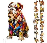 Lampe de chevet LED carlin et bouledogue anglais - Veilleuse décorative pour animaux de compagnie alimentée par USB, cadeau pour amoureux des chiens pour la maison/le bureau