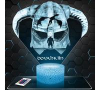 Lampe de chevet LED décorative Dovahkiin The Elder Scrolls S, idee cadeau pour ado, accessoire Dovahkiin The Elder Scrolls S Gaming Jeux video Chambre d'ado garçon deco bureau idée cadeau noel ado