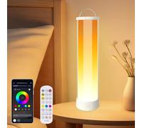 Lampe de Chevet LED Dimmable RGBICWW, Lampe avec APP Contrôle et Télécommande, Minuteur, Modes Musique,16 Millions Couleurs, 2700-6500k, 3600mAh Veilleuse Rechargeable USB pour Chambre et Salon