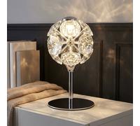 Lampe de table LED à cristaux transparents, lampe de chambre, lampe de chevet, H 26,5 cm