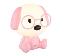 Lampe de chevet LED pour enfants Chien rose Touchdimmer Lampe de table, 1W 32lm blanc chaud, LxH 18x20 cm