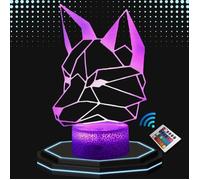 Lampe de chevet LED - Renard - Hologramme - 3D - Multicolore - Tactile