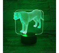 Lampe de Chevet léopard des animaux de la forêt 3D pour Adulte Enfant Chambre Décor, Veilleuse Led, Lampe Illusion, Lampe de Nuit pour Chambre Salon Café, Lampe de Bureau avec Interrupteur Tactile