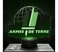 Lampe de chevet Logo Armée de Terre décoration Soldat Militaire. Idée cadeau homme objet Logo Armée de Terre veilleuse adulte déco chambre. Idee cadeau noel homme original