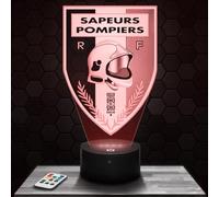 Lampe de chevet Logo Pompier décoration Soldat Du Feu 18. Idée cadeau homme objet Logo Pompier veilleuse adulte déco chambre. Idee cadeau noel homme original TOP