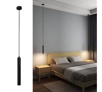 Lampe de chevet moderne à suspension en aluminium, longue suspension de plafond en forme de tonneau, simple et créative, luminaire suspendu for restaurant, salon, long bar(30cm,White light)