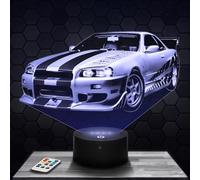 Lampe de chevet N. Fast and F. 11 décoration supercar collection, Idée cadeau homme objet Voiture sportive veilleuse adulte déco chambre, idée cadeau homme noel original TOP